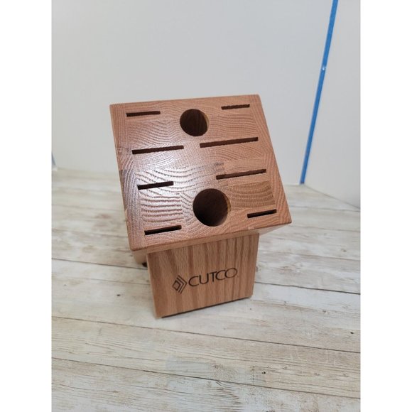 Cutco Kitchen Cutco Slot Honey Oak Wood Knife Organizer Block Usa